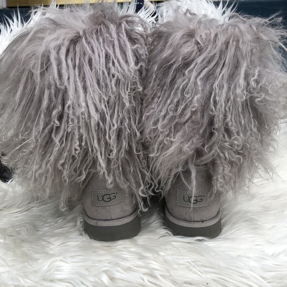 UGG LIDA CLASSIC MONGOLIAN SHEEPSKIN CUFF SEAL GREY BOOT US 6 / EU 37 / UK 4.5 - Picture 4 of 9